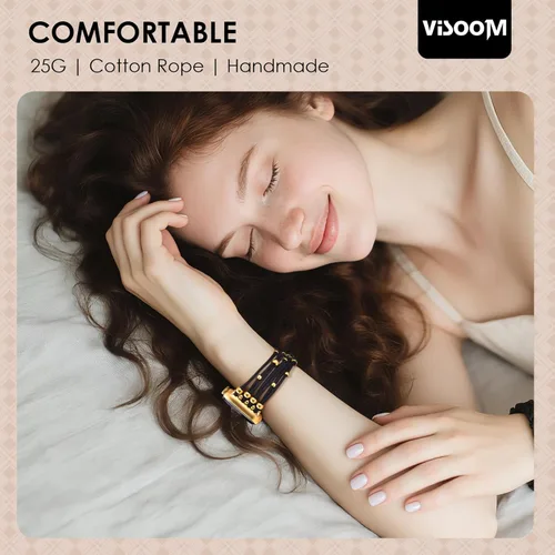 Miniatura 4 de VISOOM Pulsera bohemia con cuentas compatible con Apple Watch de 38/40/41/1.654 in para mujer – Correa elástica de iWatch para mujer para Apple