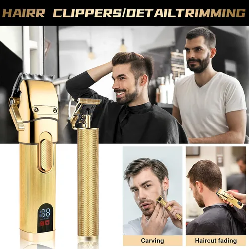 Miniatura 6 de Cortapelos para hombres, kit de aseo inalámbrico, cortapelos profesionales con pantalla LED, recortadora de barba recargable, regalos para hombres