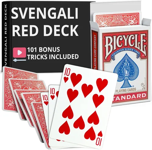 Miniatura 10 de Ted's Sterling Magic Precision Red Rider Back Bicycle Mazo Svengali con Instrucciones para 100+ Trucos (2 de Tréboles)