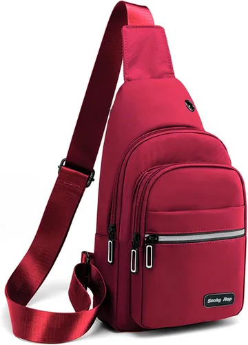 Miniatura 12 de Seoky Rop - Mochila tipo bandolera para hombre y mujer, pequeña, para el pecho y el hombro, para viajes, senderismo, mochila de día, Negro, Pequeño