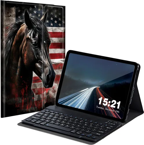 Miniatura 31 de Funda de teclado para Samsung Galaxy Tab S6 Lite 2022/2020, Galaxy Tab S6 Lite SM-P610/P613/P615/P619 con teclado Bluetooth inalámbrico desmontable