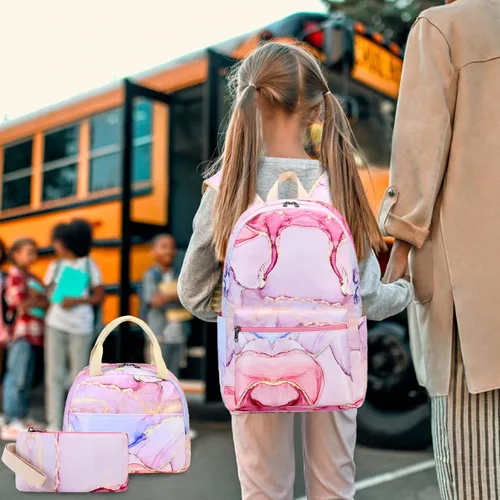 Miniatura 57 de LOIDOU Mochila para adolescentes y niñas, mochila escolar con lonchera y estuche para lápices, juego de bolsas escolares 3 en 1