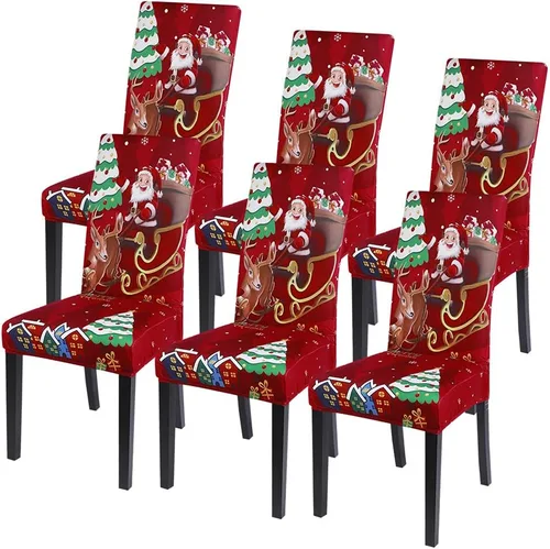 Miniatura 69 de SearchI Juego de 4 fundas para sillas de comedor, elásticas con estampado floral, fundas deslizables para sillas Parsons de spandex, removibles