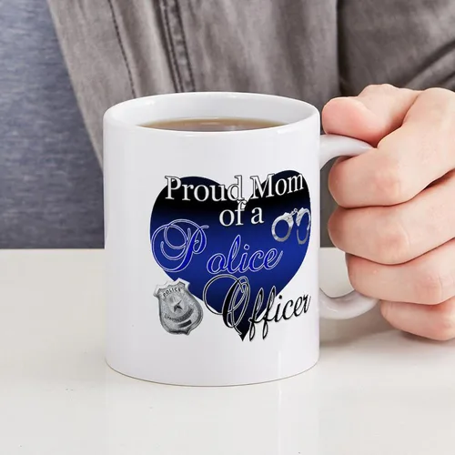 Miniatura 5 de CafePress Taza de café de cerámica de 11 oz (11.0 fl oz) de Police Mom