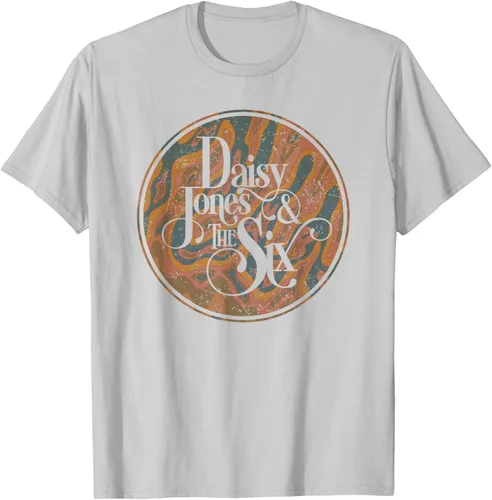 Daisy Jones & the Six - Camiseta vintage con logotipo psicodélico, plateado