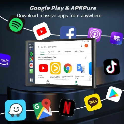 Miniatura 3 de CarlinKit CarPlay Ai Box Magic Box Android 13.0 Sistema inalámbrico CarPlay Adaptador Android Auto Soporte Netflix YouTube Google GPS+Glonass