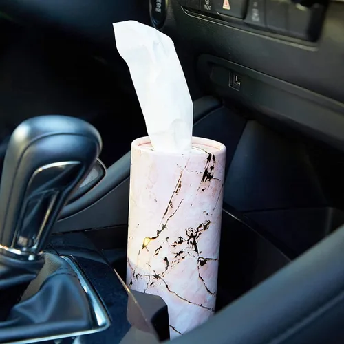 Miniatura 2 de Zodaca Paquete de 8 cajas cilíndricas para pañuelos de automóvil, toallitas redondas de viaje para portavasos de automóvil