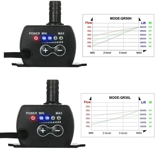 Miniatura 7 de Mini bomba de agua, mini bomba sumergible de 4 velocidades, bomba de agua de regulación de 4 velocidades, DC 12V USB 5V bomba sin escobillas (QR50H)