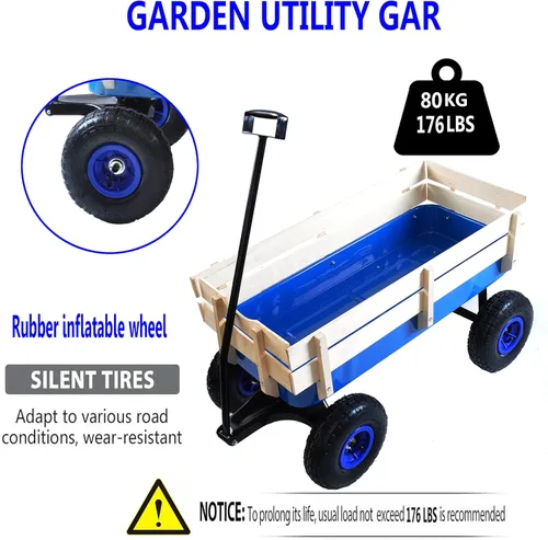 Miniatura 3 de ZeHuoGe Carro deportivo al aire libre todo terreno con paneles laterales de madera extraíbles, neumáticos de aire, panel de pie grande, cama