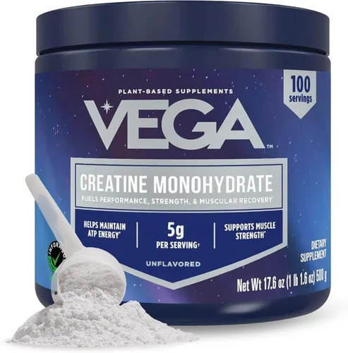 Miniatura 2 de Vega Monohidrato de creatina micronizada en polvo, sin sabor, 0.18 oz de creatina vegana pura para hombres y mujeres, fuerza, rendimiento