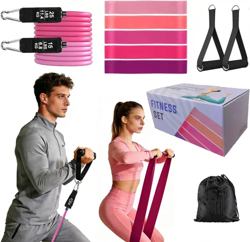 Miniatura 10 de Kit de entrenamiento en casa de pilates Zuluro para mujeres, set de anillo y pelota de pilates Better Me, equipo esencial, con 5 bandas
