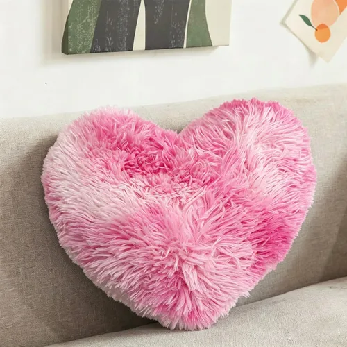 Miniatura 22 de MorroMorn Almohadas de Pelo Esponjoso en Forma de Corazón, Almohadas Decorativas Peludas para Sofá, Cama, Decoración Linda de Habitación