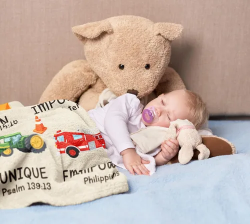 Miniatura 6 de Baby Baptism Gifts for Boys, Christian Gifts for Boy Blanket 50"x40", Religious/Inspirational Gift for Kids, Boy Birthday Truck Gift