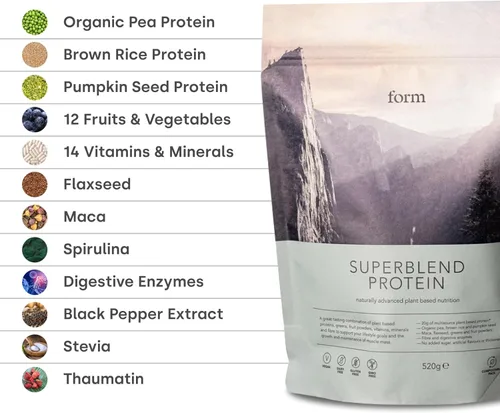 Miniatura 4 de Form Superblend Protein - Proteína vegana en polvo con superalimentos, vitaminas y minerales, 0.71 onzas de proteína a base de plantas por porción