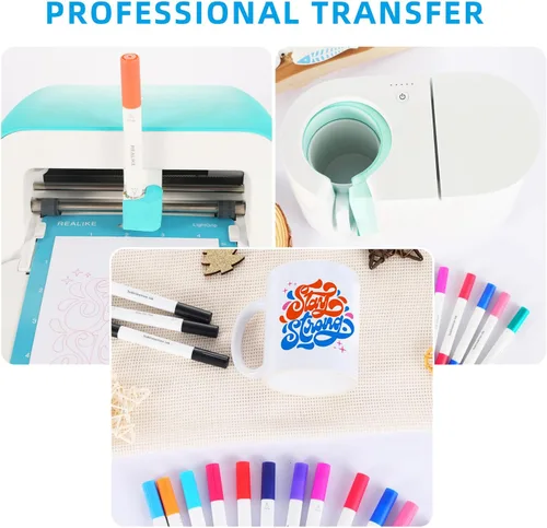 Miniatura 2 de REALIKE Bolígrafos infusibles de doble punta compatibles con Cricut Joy/Xtra, juego de 36 marcadores de sublimación (punta de 0.4 y punta 1.0)