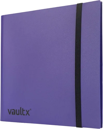 Miniatura 3 de Vault X Carpeta estándar de 12 bolsillos con correa, capacidad para 480 tarjetas coleccionables en 20 páginas de carga lateral (morado)