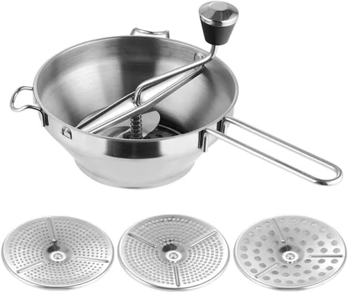 UPKOCH Mezclador manual de papas y triturador de alimentos de acero inoxidable para puré de papas, batatas, verduras, herramienta de cocina, 12.99 x