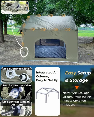 Miniatura 2 de Tienda de campaña inflable, diseño de lujo de Glamping con tragaluz, tela de Oxford