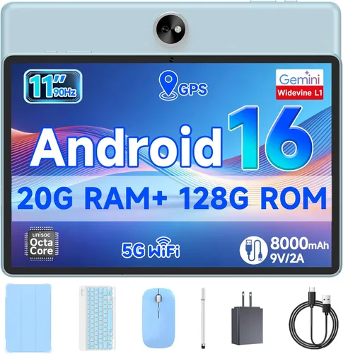 Miniatura 11 de PEICHENG Tablet Android 16 de 11 pulgadas con procesador Octa-core, 20 GB de RAM 128 GB ROM, duración de la batería de 8000 mAh durante todo el día
