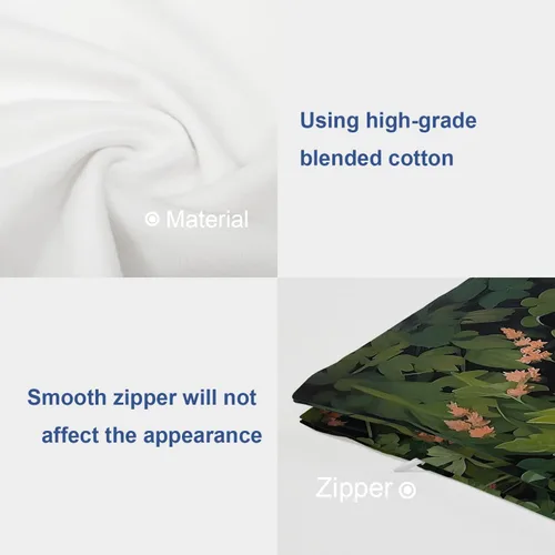 Miniatura 6 de Batmerry Black Cat Green Leaves Throw Pillow Covers, Cat Among Foliage Decorative Pillow Covers Digital Printing Blended Fabric for Couch Sofa Bed