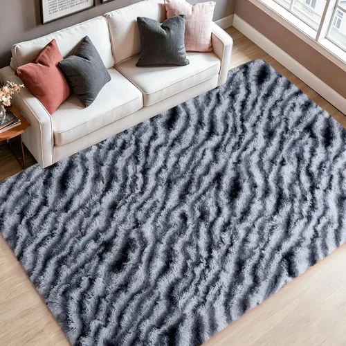 Miniatura 51 de qulint Alfombra negra para dormitorio, alfombra de área pequeña de 2 x 3 pies para habitación de niños, alfombra suave y mullida para sala de estar