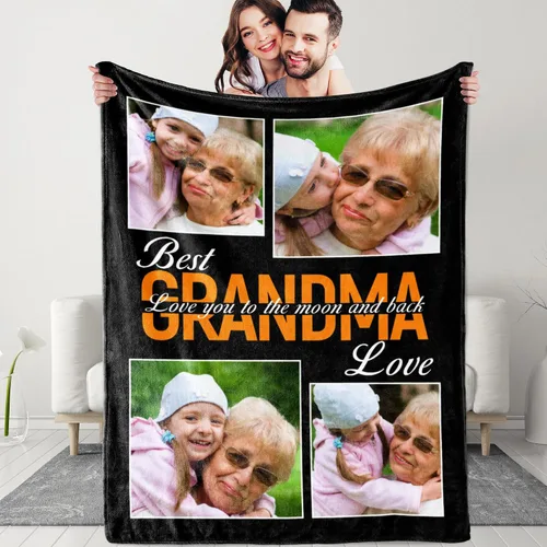 Miniatura 13 de Manta personalizada para el Día de la Madre con collage de fotos, manta personalizada con fotos para mamá, abuela, esposa regalos de hija e hijo