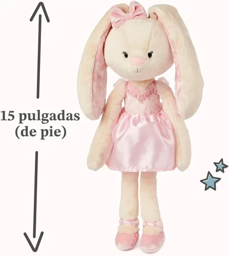 Miniatura 2 de GUND Amigos para llevar de peluche, conejita de ballet, animal de peluche de conejo para edades de 1 año en adelante, rosa, 15 pulg Conejito