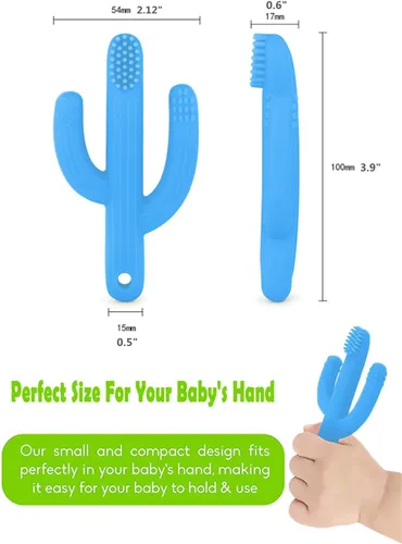 Miniatura 3 de Mordedor de cactus, juguetes de dentición para bebés, alivio del dolor, cepillo de dientes suave para bebés, niños pequeños, niños y niñas, orgánico
