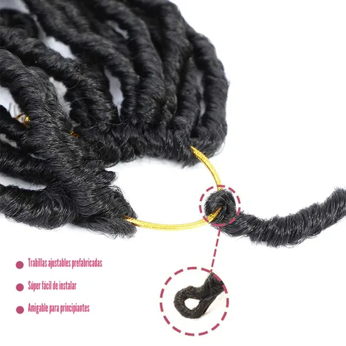 Miniatura 3 de 36 pulgadas, 7 paquetes de rastas suaves de ganchillo de cabello entero, no extendidas, largas y largas, trenzas de pelo sintético preenrolladas, 1b