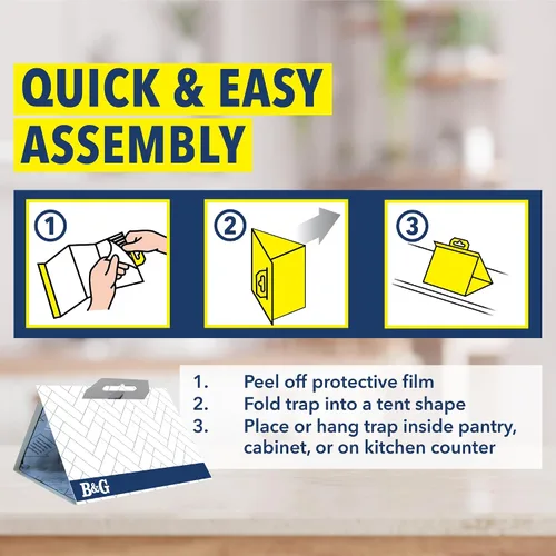 Miniatura 6 de B&G Trampas para polillas de despensa con feromonas Prime (paquete de 2), prevención de polillas de cocina inodoras, trampas para polillas de comida