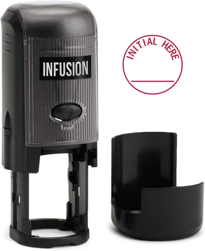 Miniatura 8 de Infusion Sello de goma autoentintado redondo de pago (3/4 '' de diámetro) - Tinta azul Pagado