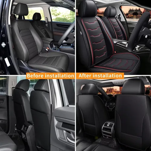 Miniatura 5 de DISUTOGO Fundas de Asiento Delantero para Coche Compatibles con Subaru Forester 2007-2024 2025 Fundas de Asiento de Cuero Sintético Impermeables