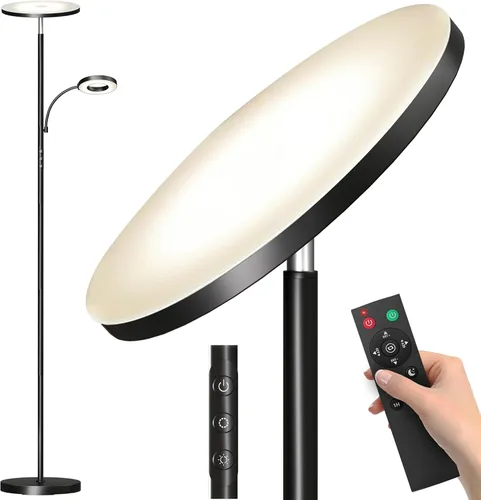 marctronic Lámpara de pie, mejorada de 42W 4000LM, lámpara de pie LED súper brillante para sala de estar, dormitorio, lámparas de pie de lectura