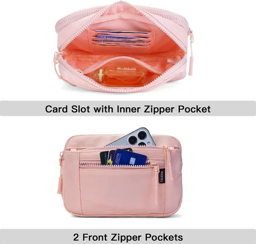 Miniatura 3 de Telena Riñoneras para mujeres y hombres, a la moda, con correas ajustables, 201-Rosa