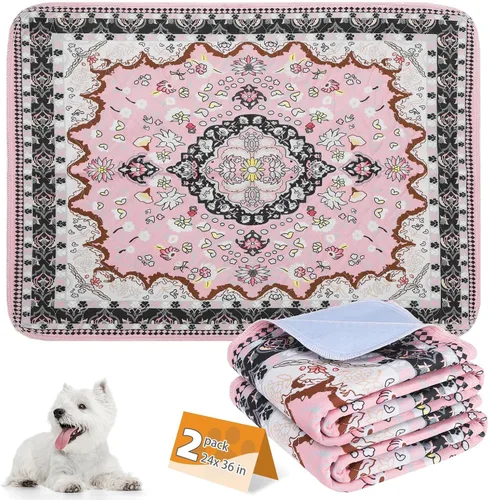 Miniatura 33 de KOOLTAIL Almohadillas lavables para orina de perros, paquete de 2 almohadillas de entrenamiento súper absorbentes reutilizables impermeables