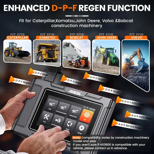 Miniatura 2 de ANCEL HD3600 Herramienta de diagnóstico para equipos pesados con regeneración D-P-F, escáner completo de camiones de alta resistencia, escáner