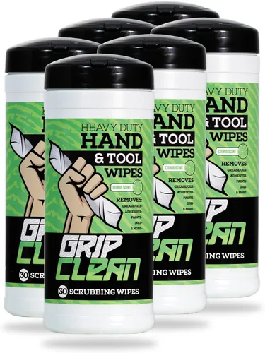 Miniatura 9 de Grip Clean Toallitas de Limpieza de Manos y Herramientas de Servicio Pesado – Limpiador de Manos Sin Agua para Mecánicos, Garaje y Taller