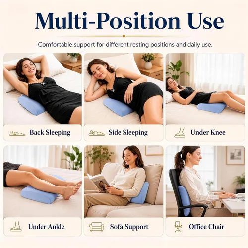 Miniatura 6 de Almohada de apoyo lumbar para aliviar el dolor de espalda: almohada de espalda baja para dormir - Almohada de cintura de espuma viscoelástica - Azul