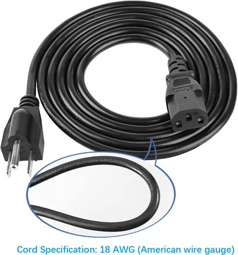 Miniatura 5 de Cable de alimentación de 10 pies compatible con Samsung LG Plasma Sanyo Philips Panasonic Insignia TV de 3 clavijas de repuesto para computadora