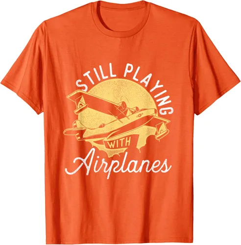 Miniatura 68 de Still Playing With Airplanes - Camiseta de control remoto RC Avión Piloto, Negro