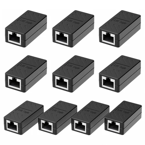 Miniatura 8 de Dingsun Acoplador RJ45, extensor Ethernet hembra a hembra, acoplador Ethernet para Cat7, Cat6, Cat5, Cat5 (1 paquete, negro)