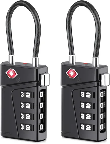 Diyife Cerraduras TSA para equipaje, [2 unidades] Cerraduras de equipaje aprobadas por la TSA con TSA-008, indicador de alerta abierta, cerradura de