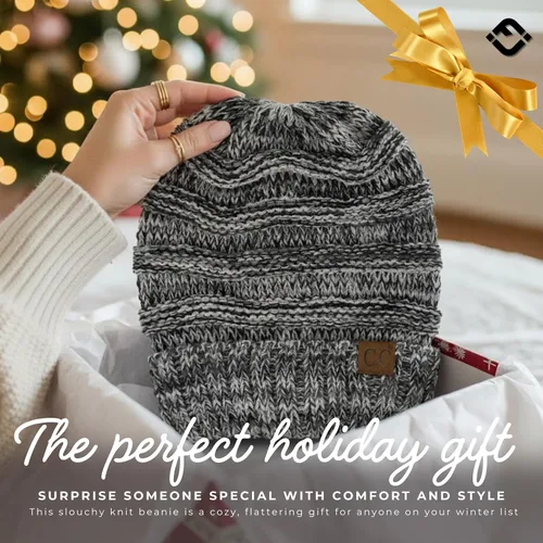 Miniatura 49 de Funky Junque Gorro de moda de punto trenzado de talla extragrande, grueso, abrigado, suave y holgado