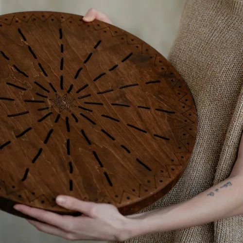 Miniatura 3 de Tambor oceánico de madera de cascada de 20 pulgadas meditativo para baño de sonido relajante forma de géiser (sin bolsa)