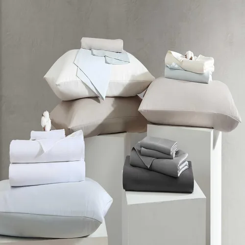 Miniatura 10 de Vera Wang - Juego de sábanas Queen, ropa de cama de lujo de algodón satinado, 800 hilos, juego de ropa de cama suave y lisa (Beige, Queen)