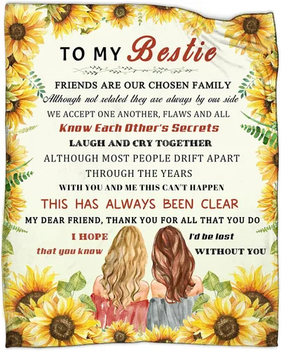 Manta de franela ultrasuave para mujer, con texto en inglés «To My Bestie», para hermanas, niñas, mejores amigas para sofá, cama, regalo de amistad