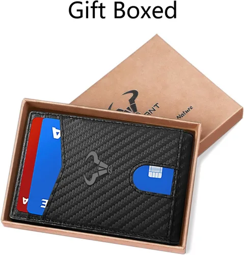 Miniatura 7 de Cartera Bulliant fina para hombre, cartera de piel para hombre con bolsillo delantero para tarjetas, 7 x 10 x 27 cm (3" x 4.3"), 11 tarjetas+clip