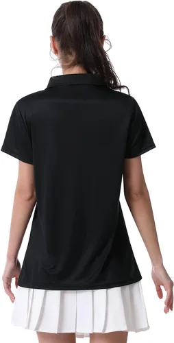 Miniatura 5 de Camiseta polo para mujer, camiseta de golf Dry Fit que absorbe la humedad, manga corta, deportiva, ropa deportiva, cuello con botones, entrenamiento
