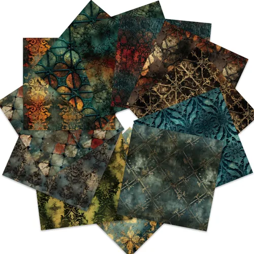 Bloc de papel para álbum de recortes de ventana vintage, papel con patrón bohemio de color, 6×6 pulgadas, 24 hojas de una cara, bloc de papel