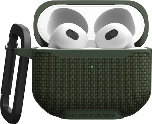 Miniatura 3 de UAG - Funda diseñada para AirPods (3ª generación 2021) Metropolis Ballistic ARMR Olive Drab, funda protectora resistente compatible con carga